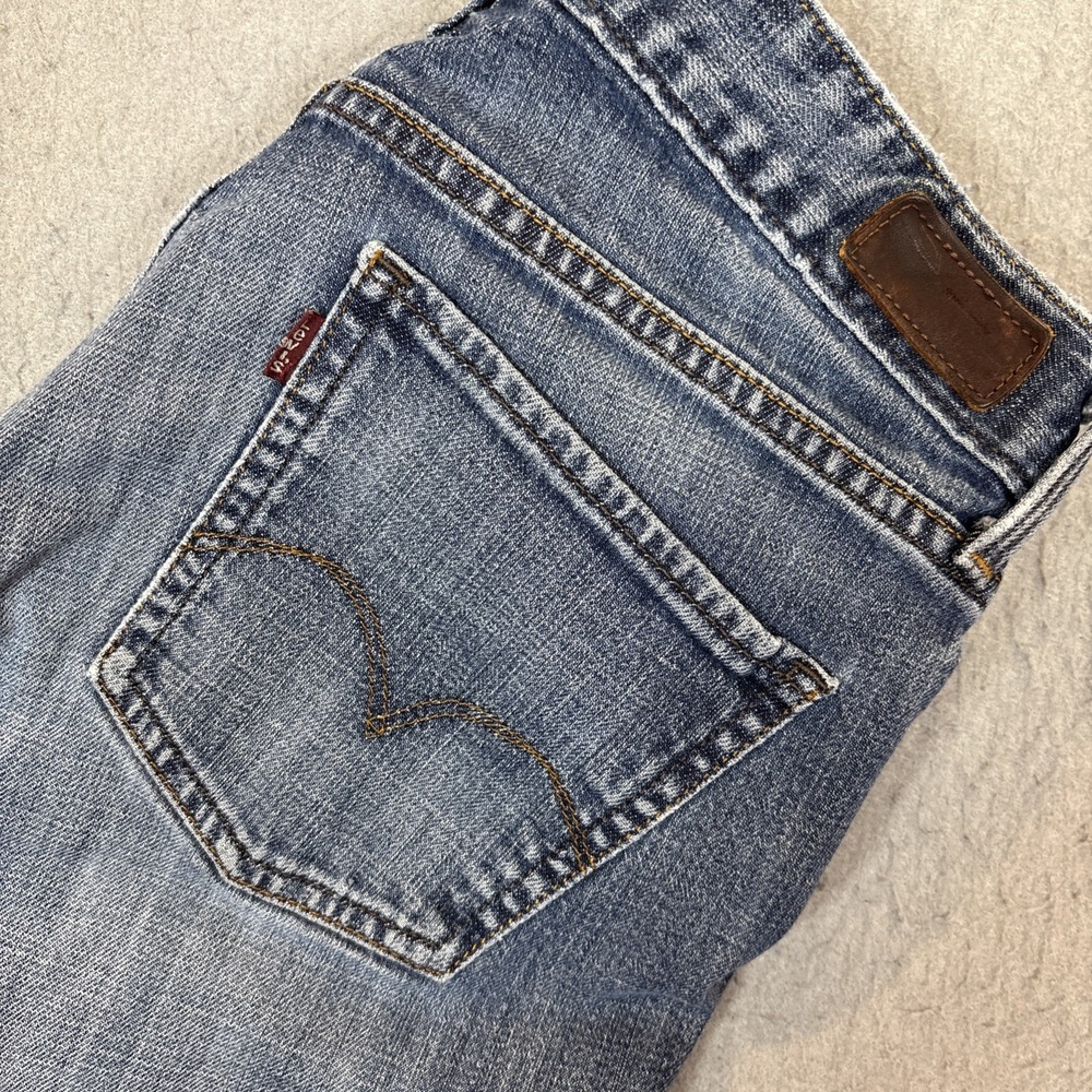 Levi's Mid Rise Boot Cut 553 Women Size 6 Medium Y2K Blue Logo Jeans